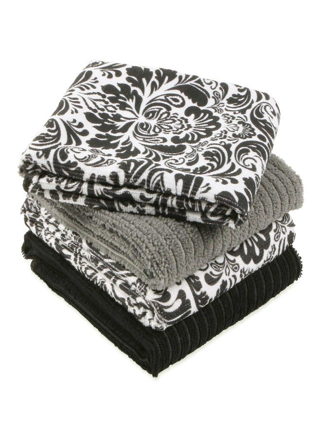 DII Cleaning Collection Multi-Purpose Microfiber, Black Damask, Dishtowel Set - Image 3